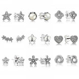 Daisy Clusters Orchid 925 Silver Earrings for Women Wedding Gift