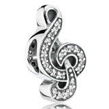 Geometric Radiance Bear's Paw Music Note Beads 925 Sterling Silver Charm