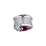 Snowflake Charm Clear CZ Bead 925 Silver Jewelry