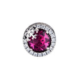 Snowflake Charm Clear CZ Bead 925 Silver Jewelry