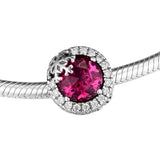 Snowflake Charm Clear CZ Bead 925 Silver Jewelry