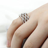 Zircon Stone Geometry Punk Ring for Women