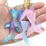 Gradient Mermaid Necklace Stainless Steel Pendant Halloween