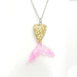 Gradient Mermaid Necklace Stainless Steel Pendant Halloween