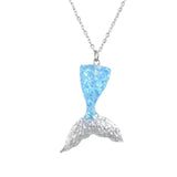Gradient Mermaid Necklace Stainless Steel Pendant Halloween