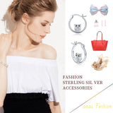 Owl Hoop Earrings Silver Plated Circle Earring Women Wedding Jewelry
