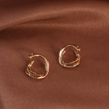 Copper Earrings Zircon Crystal 585 Rose Stud Earring for Women