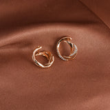Copper Earrings Zircon Crystal 585 Rose Stud Earring for Women