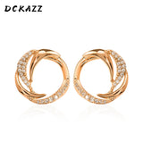 Copper Earrings Zircon Crystal 585 Rose Stud Earring for Women