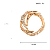 Copper Earrings Zircon Crystal 585 Rose Stud Earring for Women