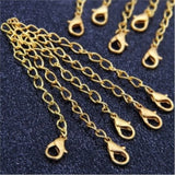100pcs Gold Extender Extension Chain w/ Lobster Clasp for Necklace, Bracelet