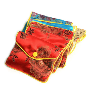 12Pcs Mixed Jewelry Bag Silk Purse Pouch Christmas Wedding Party Gift Bags