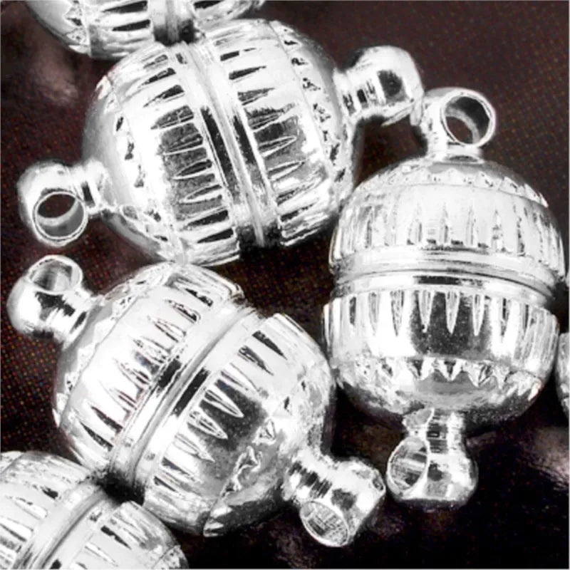 DIY 8mm 50pcs Silver Plated Magnetic Clasps for Bracelets Necklaces