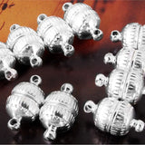 DIY 8mm 50pcs Silver Plated Magnetic Clasps for Bracelets Necklaces