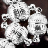 DIY 8mm 50pcs Silver Plated Magnetic Clasps for Bracelets Necklaces