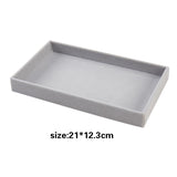 Organizador de joyas de terciopelo gris con caj?n