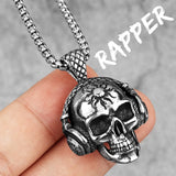 Death Rock Headphone Skull Stainless Steel Men Necklaces Pendant