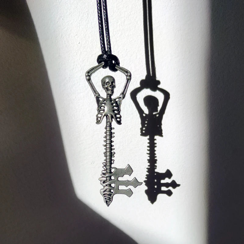 Death Skull Key Pendant Necklace Mystery Hell Jewelry