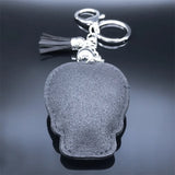 Skull Skeleton Key Ring Tassel Bag Accessory Crystal Rhinestone Alloy Keychain