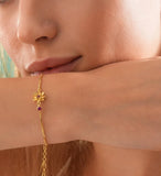 Zircon Birthstone Charm Bracelet Stainless Steel Jewelry Gift
