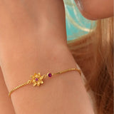 Zircon Birthstone Charm Bracelet Stainless Steel Jewelry Gift