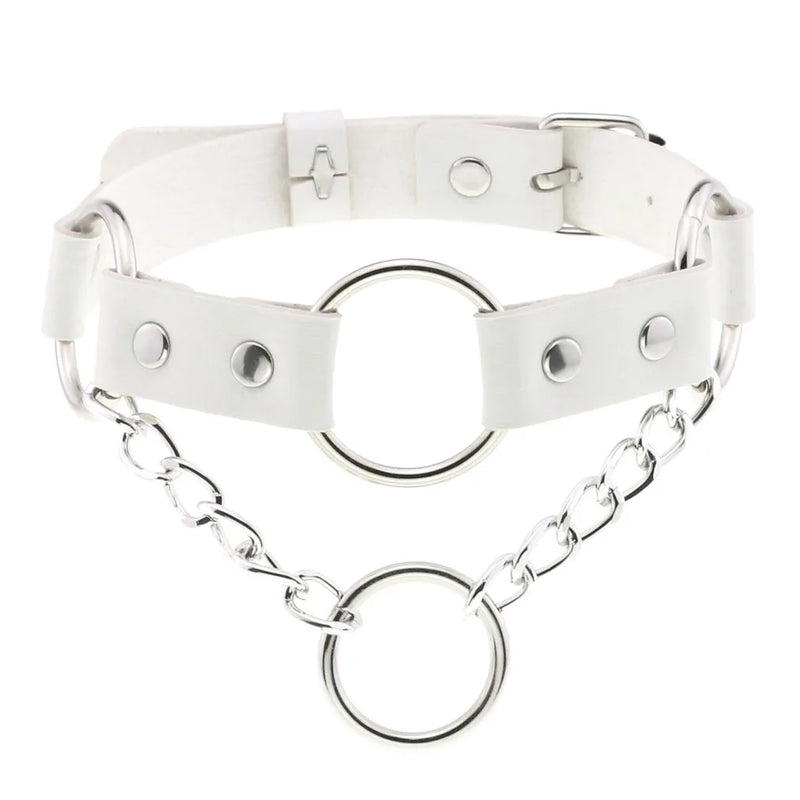 Leather Choker Women Punk Rock Metal Chocker Buckle Collar Necklace