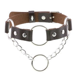 Leather Choker Women Punk Rock Metal Chocker Buckle Collar Necklace