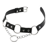 Leather Choker Women Punk Rock Metal Chocker Buckle Collar Necklace
