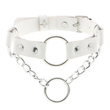 Leather Choker Women Punk Rock Metal Chocker Buckle Collar Necklace