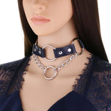 Leather Choker Women Punk Rock Metal Chocker Buckle Collar Necklace