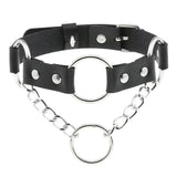 Leather Choker Women Punk Rock Metal Chocker Buckle Collar Necklace