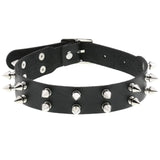 Spiked Leather Choker Collar For Girl Goth Necklace Punk Chocker Egirl