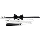 Sexy Punk Choker Collar Leather Bondage Bowknot Leash Goth Jewelry