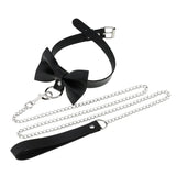 Sexy Punk Choker Collar Leather Bondage Bowknot Leash Goth Jewelry