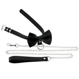 Sexy Punk Choker Collar Leather Bondage Bowknot Leash Goth Jewelry