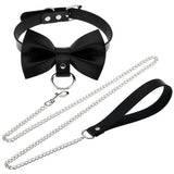 Sexy Punk Choker Collar Leather Bondage Bowknot Leash Goth Jewelry