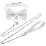 Sexy Punk Choker Collar Leather Bondage Bowknot Leash Goth Jewelry