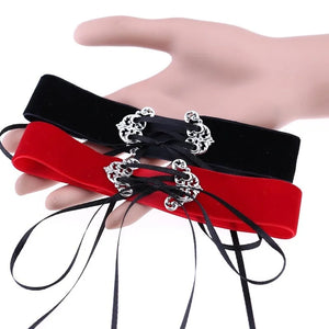 Flannelette Choker Punk Style Necklace for Women