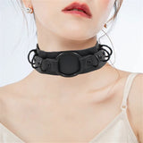 Gothic PU Leather Spike Rivet Choker Necklace
