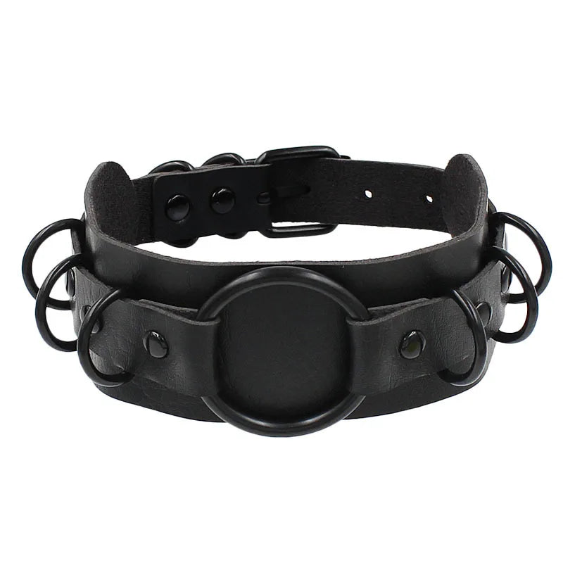 Gothic PU Leather Spike Rivet Choker Necklace