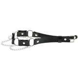 Round PU Leather Choker Collar Punk Goth Chain Necklace