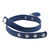 Denim Heart Pendant Choker Necklace For Women