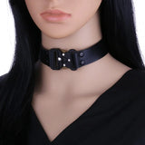 Clavicle Necktie Choker Necklace PU Leather Spike Neck Buckle Collar