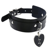 Egirl Red PU Leather Broken Heart Choker Necklace
