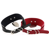 Egirl Red PU Leather Broken Heart Choker Necklace
