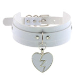 Egirl Red PU Leather Broken Heart Choker Necklace