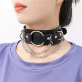 Gothic Punk Choker Necklaces Goth Chains Collar Leather Chocker Necklace