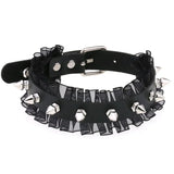 Halloween Sexy Gothic Punk Wrinkled Lace Necklace Neck Leather Rivet Collar