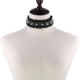 Halloween Sexy Gothic Punk Wrinkled Lace Necklace Neck Leather Rivet Collar