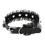 Halloween Sexy Gothic Punk Wrinkled Lace Necklace Neck Leather Rivet Collar